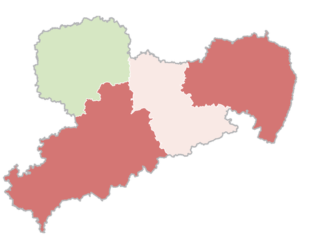 Dieses Vorschaubild zeigt eine Karte von Sachsen, unterteilt nach Planungsregionen.